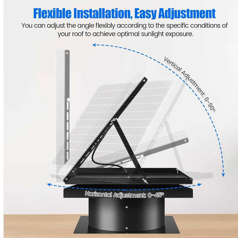 30W Solar Roof Fan Provides Up to 1800 CFM TXL Solar Roof Vent Fan for Home, Greenhouse, Garage