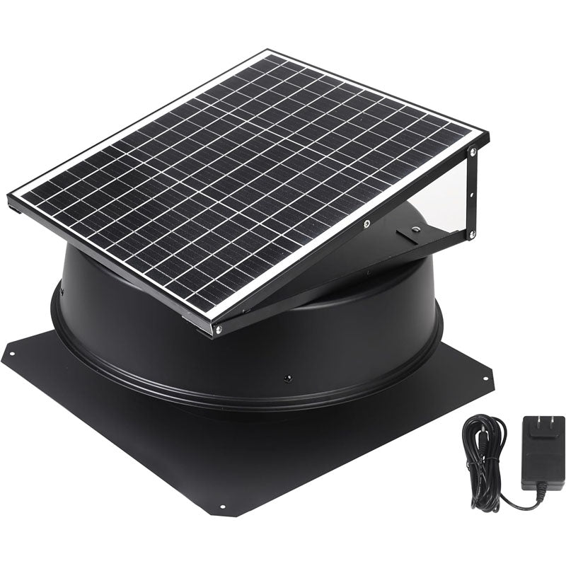 Solar Roof Fan 14" 1750 CFM Large Air Flow Solar Roof Vent Fan Ideal for Home, Greenhouse, Garage, RV, Shop, Low Noise