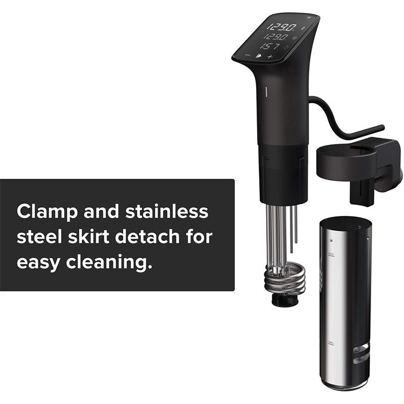 1200W Precision Cookware, Sous Vide Cooker, Black and Silver