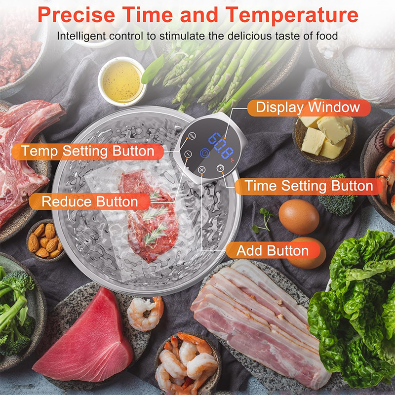 Sous Vide Cooker 1100W, Immersion Circulator Precision Cooker with Touch Control, Accurate Temperature, Fast Heat, Time Control, Ultra Quiet, IPX7 Waterproof