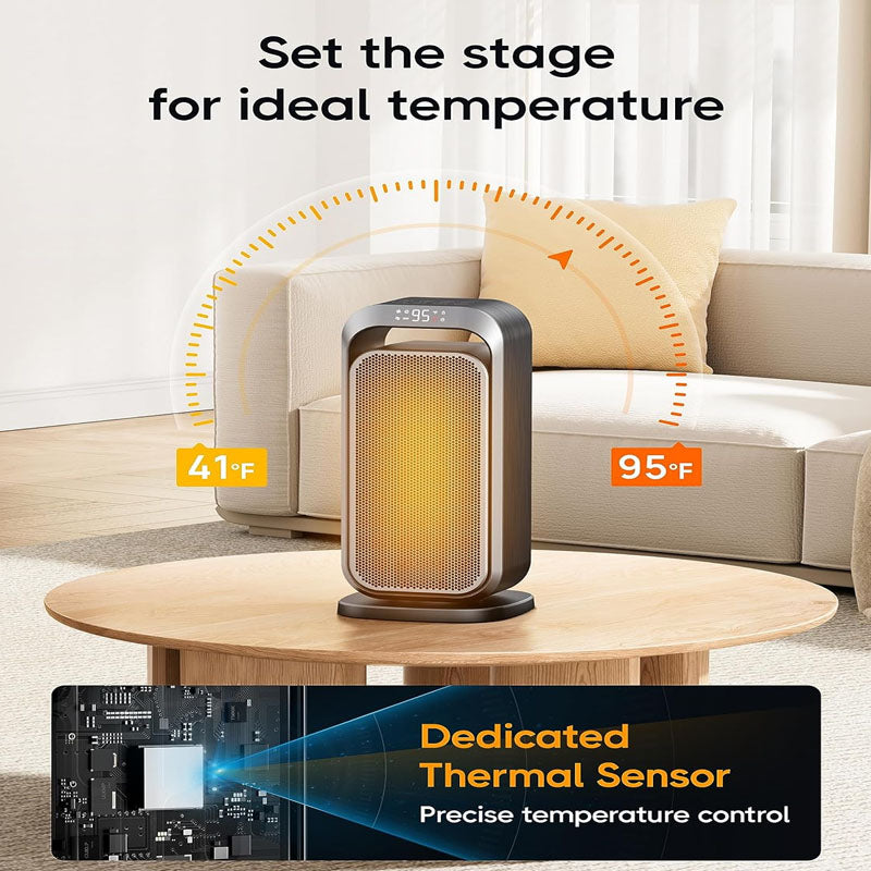 15 Inch Space Heaters Electric Space Heater with Thermostat Remote Control 70°Oscillation for Bedroom Home Office About this item