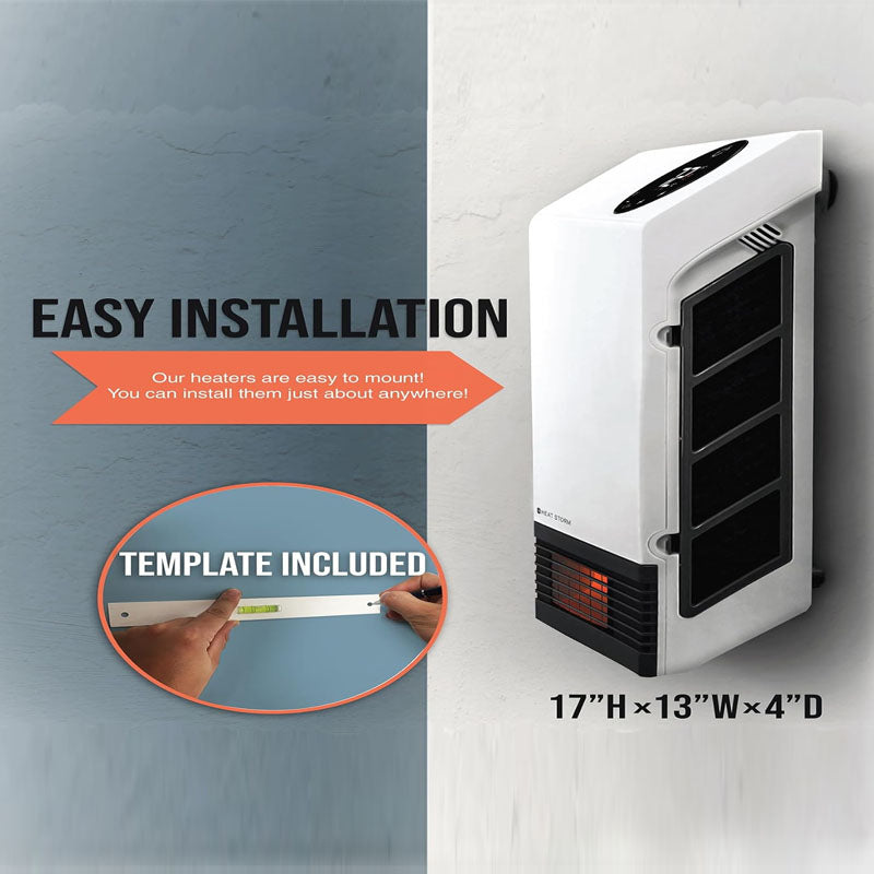 1000W Space Heaters Wall-Mount/Tabletop for Indoor Use Small Space Heaters with Wireless Remote Control
