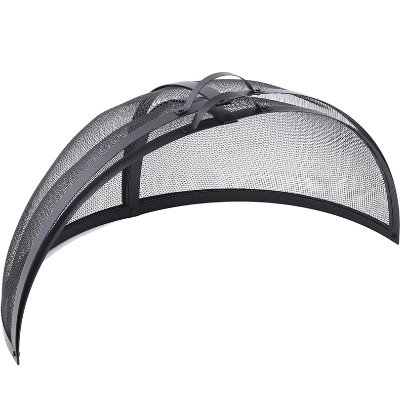 36 Inch Fireplace Spark Screen Round Spark Screen with Handle, Fireplace Cover Fire Pit Screen Cover for Fireplace Cover Around, Easy to Open for BBQ Grill