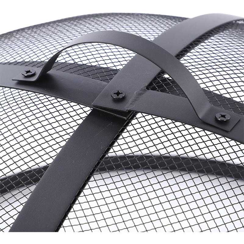 36 Inch Fireplace Spark Screen Round Spark Screen with Handle, Fireplace Cover Fire Pit Screen Cover for Fireplace Cover Around, Easy to Open for BBQ Grill