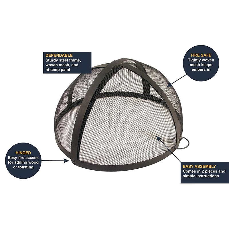 24" Spark Screen Easy to install fire pit spark screen size