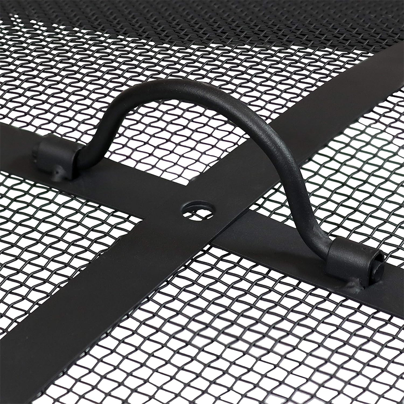 Heavy Duty Steel Fire Pit Spark Screen with Handles - 24" Diameter