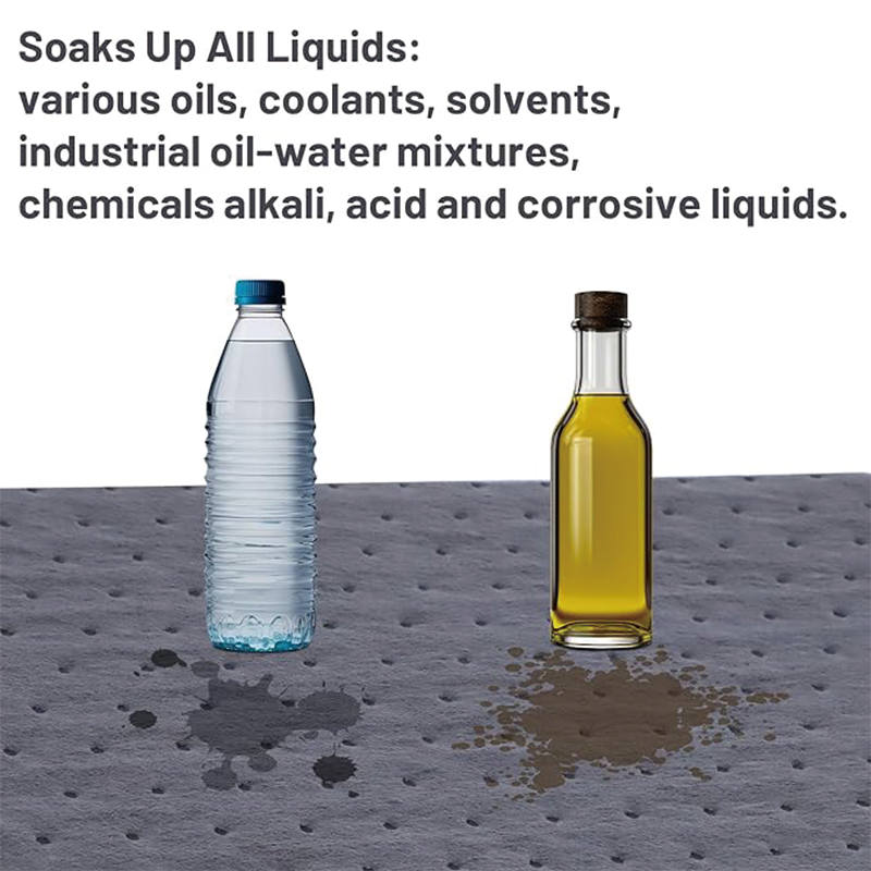 Oil Absorbent Pads Weight Dimpled Pad Garage Accessories Water Absorbent Mat Oil Spill Mat for Absorbing Protecting Home Garage Basement (100 Pcs,Gray,10 x 13 Inch)