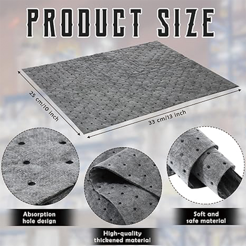 Oil Absorbent Pads Weight Dimpled Pad Garage Accessories Water Absorbent Mat Oil Spill Mat for Absorbing Protecting Home Garage Basement (100 Pcs,Gray,10 x 13 Inch)