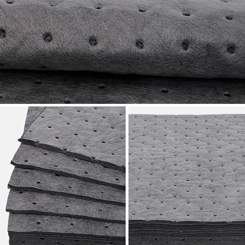 Grey Spill Absorbent Pads, 13"x10", Oil Absorbent Pads Weight Dimpled Pad Garage Accessories Water, for Absorbing Protecting Home Garage Basement, 100 Pcs