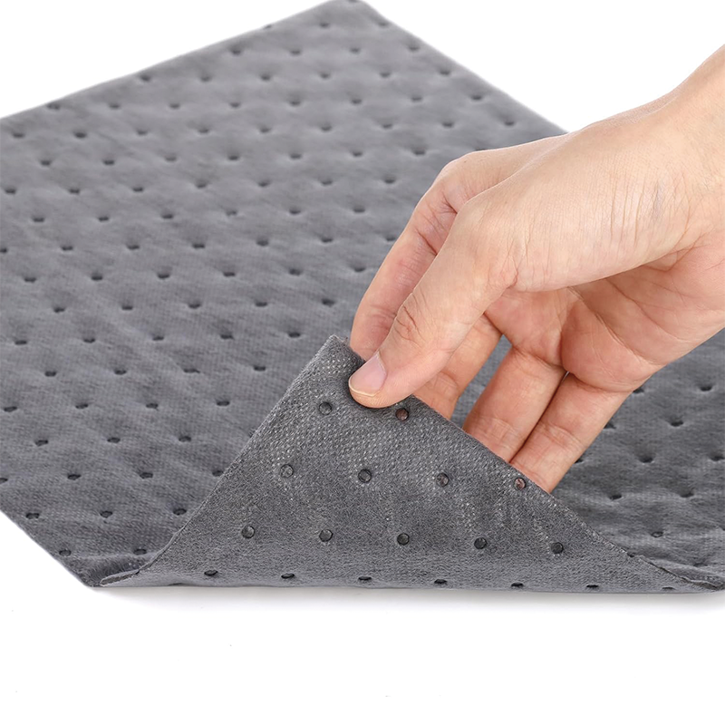 Grey Spill Absorbent Pads, 13"x10", Oil Absorbent Pads Weight Dimpled Pad Garage Accessories Water, for Absorbing Protecting Home Garage Basement, 100 Pcs