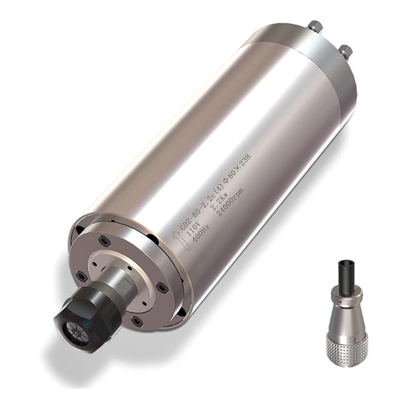 Spindle Motor Kits 110V,Water Cooled CNC Spindle Milling Motor,2.2KW 24000RPM 400hz,Water Pipe 80mm for Engraving Machine
