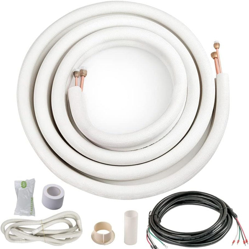 10 Ft. Mini Split Line Set 1/4" & 1/2" O.D. or 1/4" & 3/8" O.D.Twin Copper Pipes or Air Conditioner HVAC Refrigeration and Heating Equipment