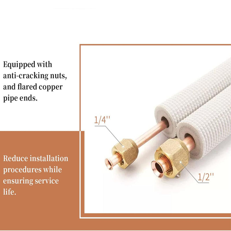 10 Ft. Mini Split Line Set 1/4" & 1/2" O.D. or 1/4" & 3/8" O.D.Twin Copper Pipes or Air Conditioner HVAC Refrigeration and Heating Equipment