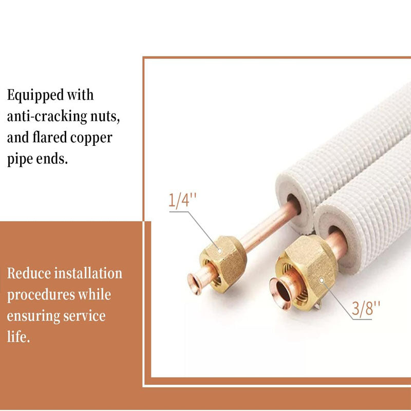 10 Ft. Mini Split Line Set 1/4" & 1/2" O.D. or 1/4" & 3/8" O.D.Twin Copper Pipes or Air Conditioner HVAC Refrigeration and Heating Equipment