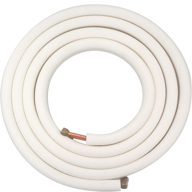 33FT Mini Split Line Set 1/4" & 1/2" O.D or 3/8" Copper Pipes Tubing and 3/8" White Thickened PE Insulation Coil for Air Conditioning or Heating Pump Equipment & HVAC with Rich Accessories