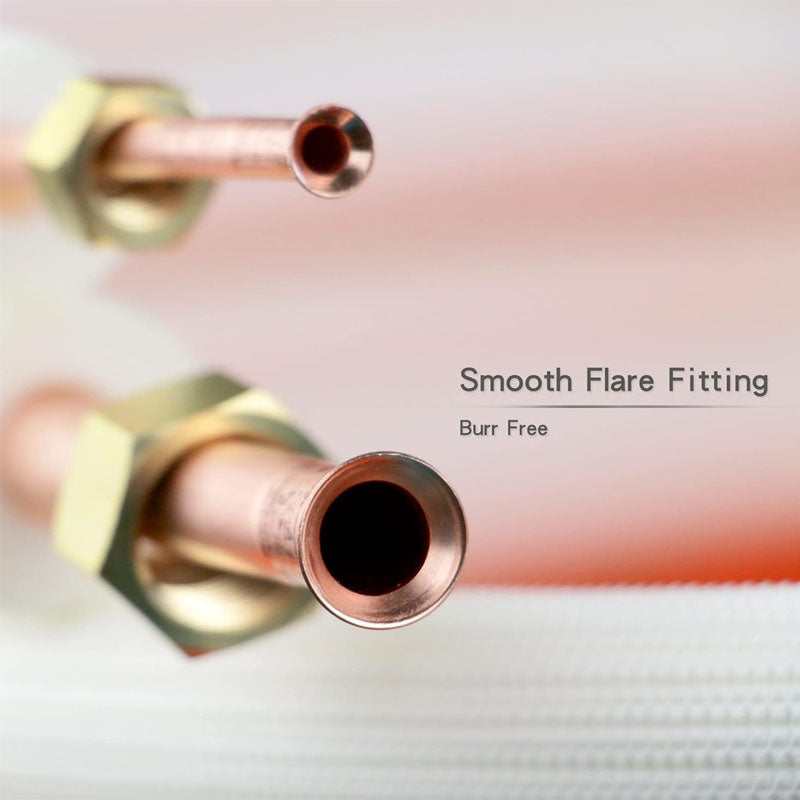 16ft Length Mini Split Line Set,1/4" 5/8" or 3/8" OD Copper Pipes Tubing and 3/8 White PE Thickened Insulated Coil for Air Conditioning or Heating Pump