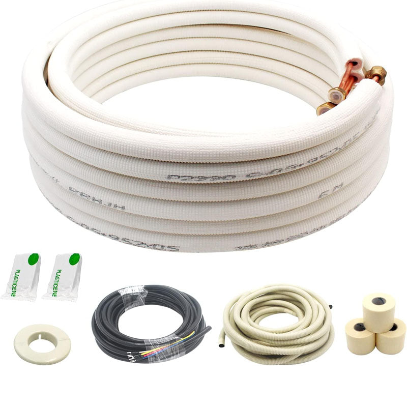 25 Ft Mini Split Copper Line Set 3/8" & 5/8" O.D Or 1/4" & 5/8" O.DCopper Pipes Tubing and Triple-Layer Insulation