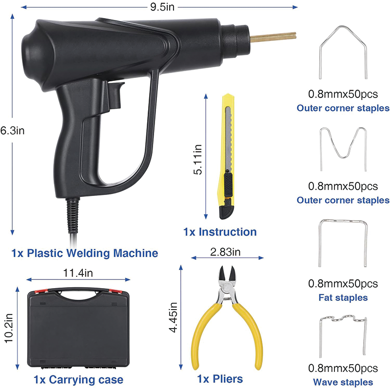70W Hot Plastic Welding Kit,Hot Staplers Plastics Welding Machine Car tool PVC Welder Gun Soldering Iron For Plastic Auto Bumper Repair Kit for Workshop