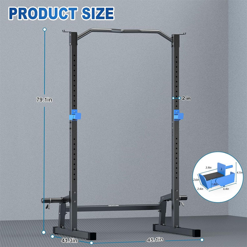 Squat Rack With Pull-Up Bar, Multifunctional Squat Rack With Barbell Rack Weight Plate Storage For Home Gym Equipment