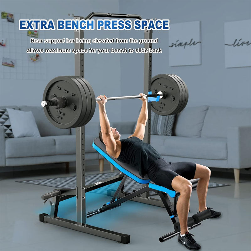 Squat Rack With Pull-Up Bar, Multifunctional Squat Rack With Barbell Rack Weight Plate Storage For Home Gym Equipment