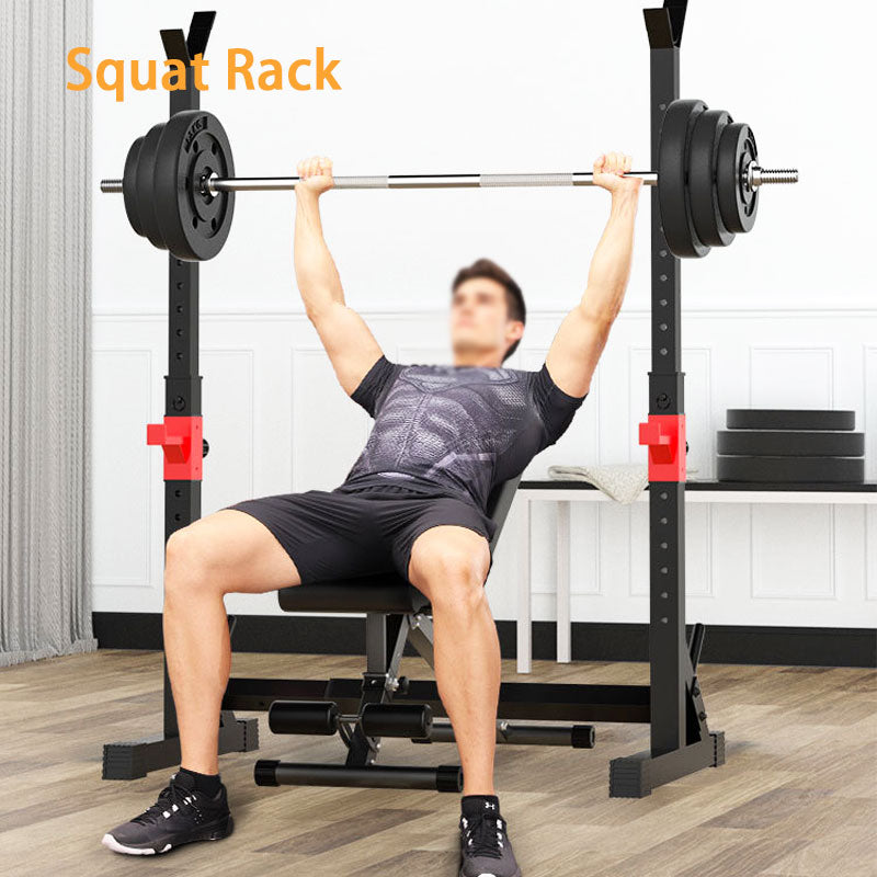 Adjustable Split Weightlifting Squat Rack, Adjustable Barbell Rack (Barbell Not Included)