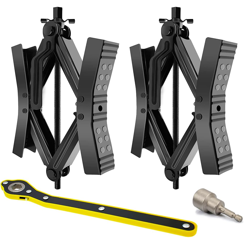 Wheel Chock Stabilizer ,2pcs RV Travel Trailer Camper Wheel Shock Absorbers, Heavy Duty RV Tire Scissor Locks X-Bolt Accessories with Wrench