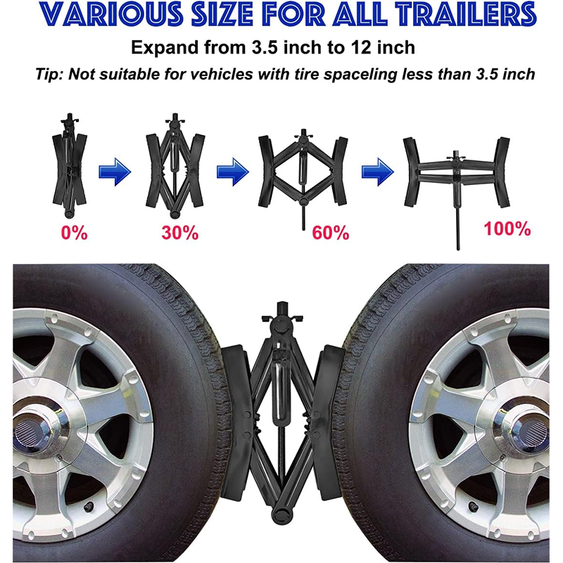 Wheel Chock Stabilizer ,2pcs RV Travel Trailer Camper Wheel Shock Absorbers, Heavy Duty RV Tire Scissor Locks X-Bolt Accessories with Wrench