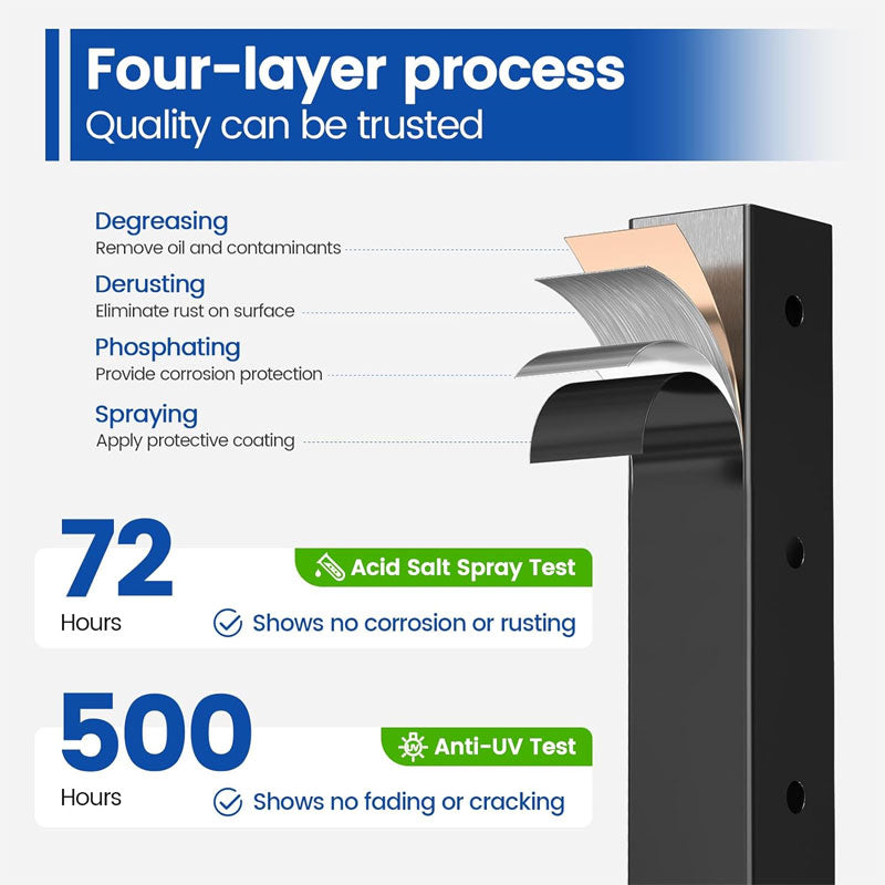 Stair Post 36" x 2" x 2" Fits 25-35 Degree Stairs Adjustable Top Cable Railing Post Top Mount Stainless Steel Black Finish Wood Concrete Deck