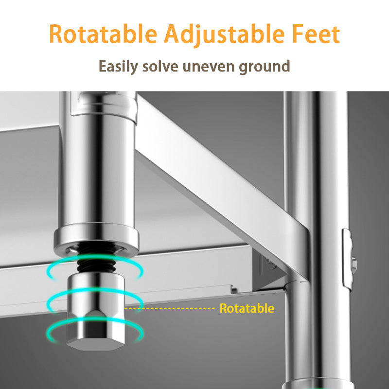 Thickened Disassembly Three-Layer Stainless Steel Workbench, Hotel Kitchen Operation Table, Work Table Packaging Table