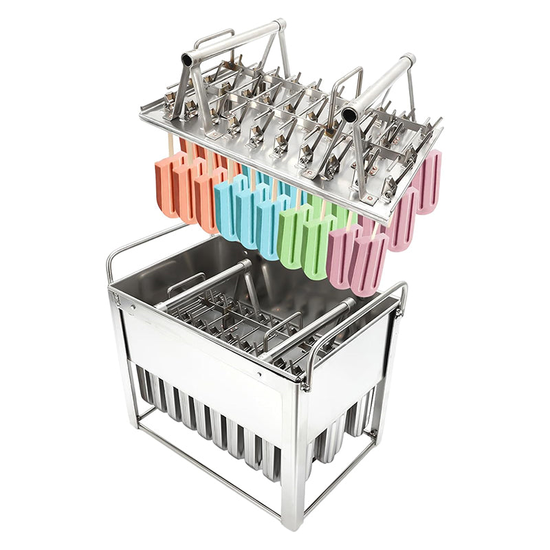 30Psc Popsicle Mold Commercial Stainless Steel Round Head Ice Cream Stick Mold Ice Cream Maker Ice Lolly Maker for Home Restaurant Hotel