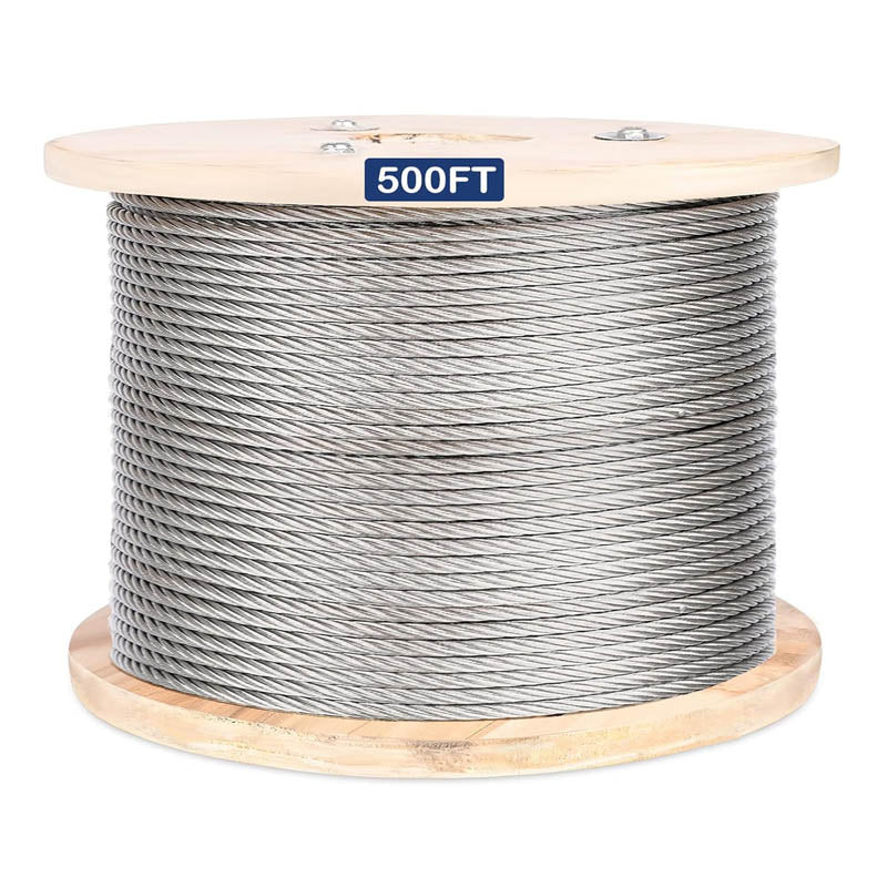 500FT 3/16 Inch 7x19 Stainless Steel Cable 304 Wire Rope Winch for Shade Sails, Deck and DIY Balustrade