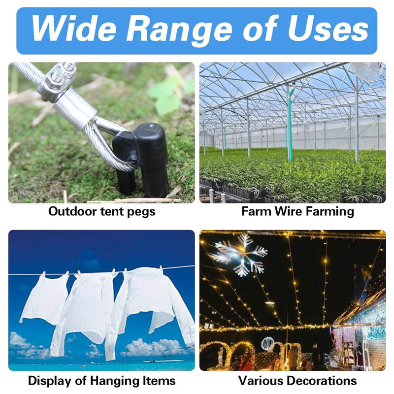 Stainless Steel Cable 1/8" Wire Rope Kit 200FT Turnbuckles for Cables Wire for Handrail Stair Decking Fence Outdoors