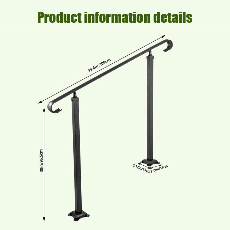 Iron Double Column Handrail Flat Iron Iron Art Outdoor Stair Handrail