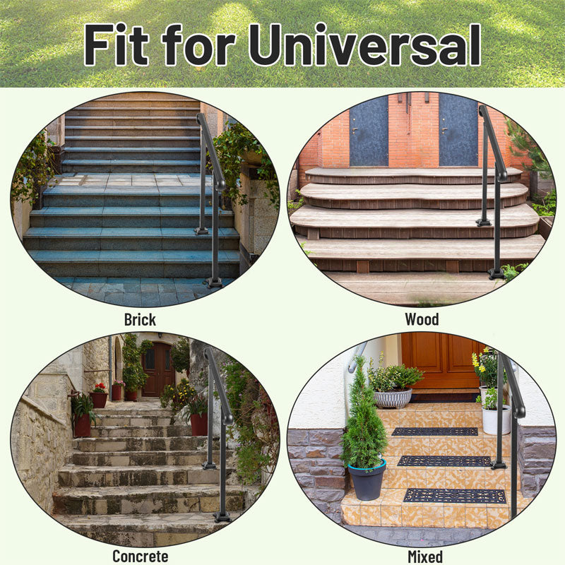 Iron Double Column Handrail Flat Iron Iron Art Outdoor Stair Handrail