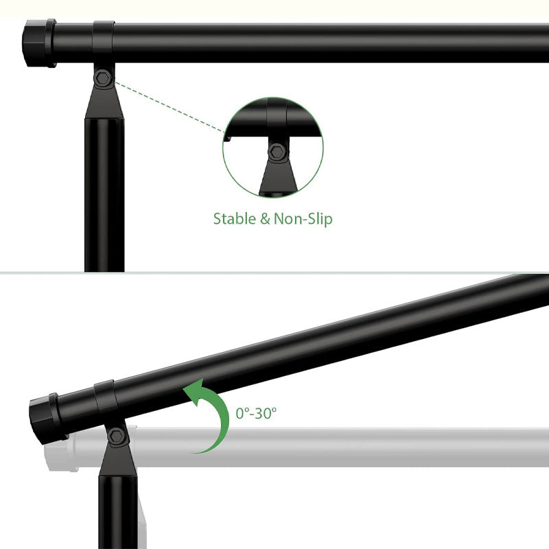 Outside Step Metal Handrail Black Railing Kit 2-5 Steps Anti-Slip Stair Handrail