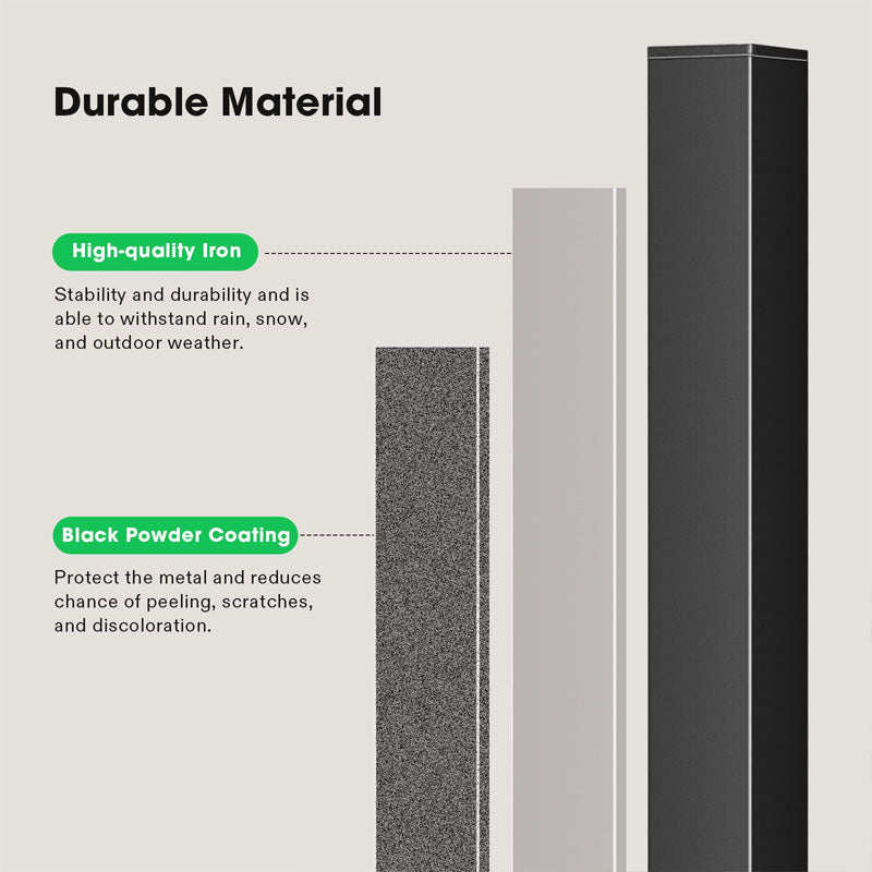 Wrought Iron 3 Step Outdoor Stair Handrail, Step Safety Non-Slip Stair Handrail, Suitable For Garden Courtyard