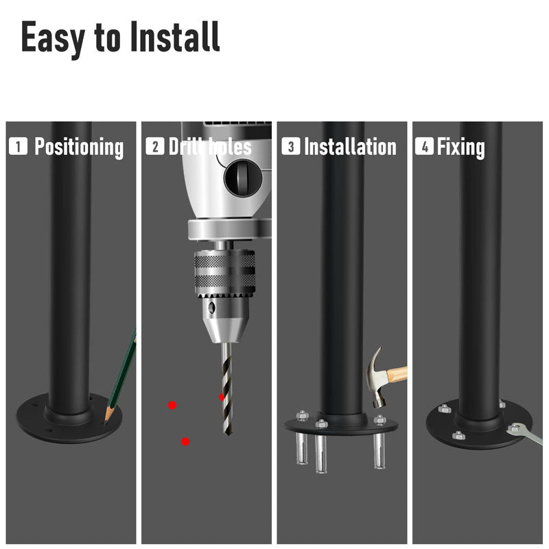 Simple Staircase Outdoor Steps Garden Garage Matte Stair Handrail