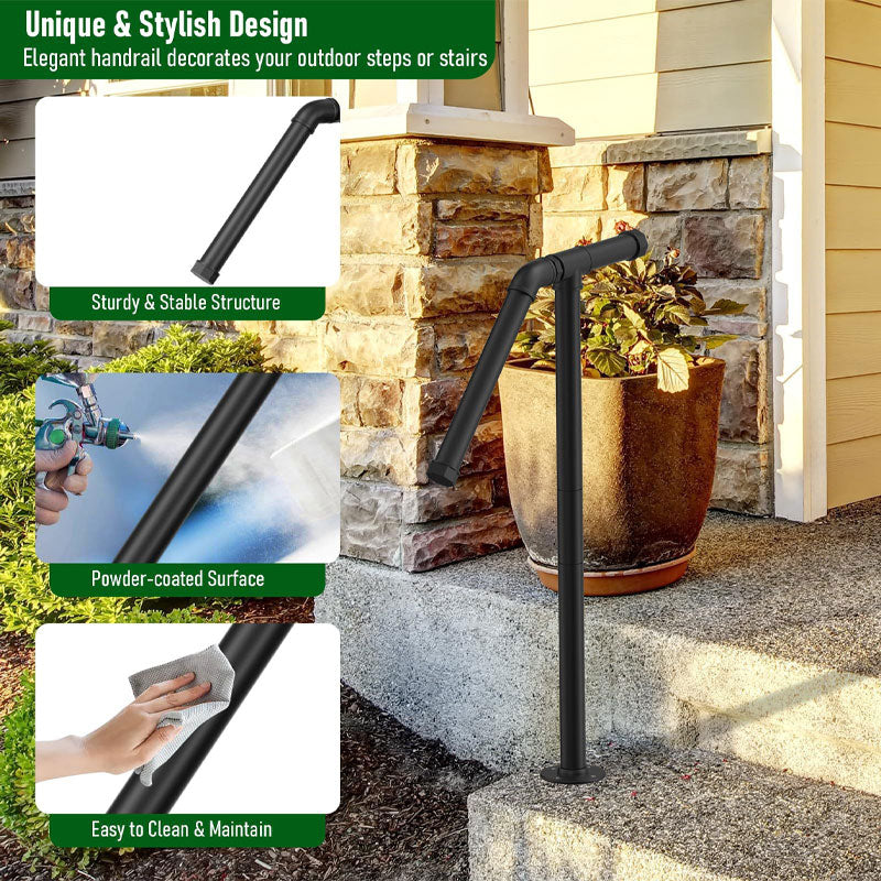 Simple Staircase Outdoor Steps Garden Garage Matte Stair Handrail