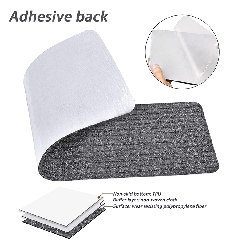 20cm x 76cm,Stair Treads,Stair mat,Stair carpet,Self-adhesive,Child,Elder and Pet Safe Stair Carpet,Set of 15