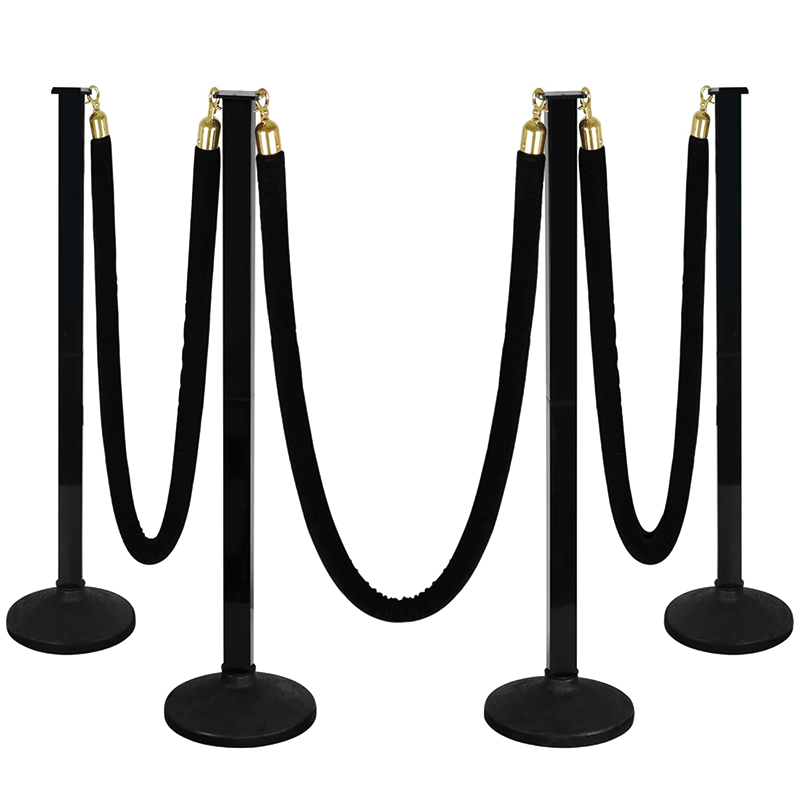 4 Pack Stanchion Post, Crowd Control Barriers, Velvet Ropes Stanchion Post for Party, Movie Theater