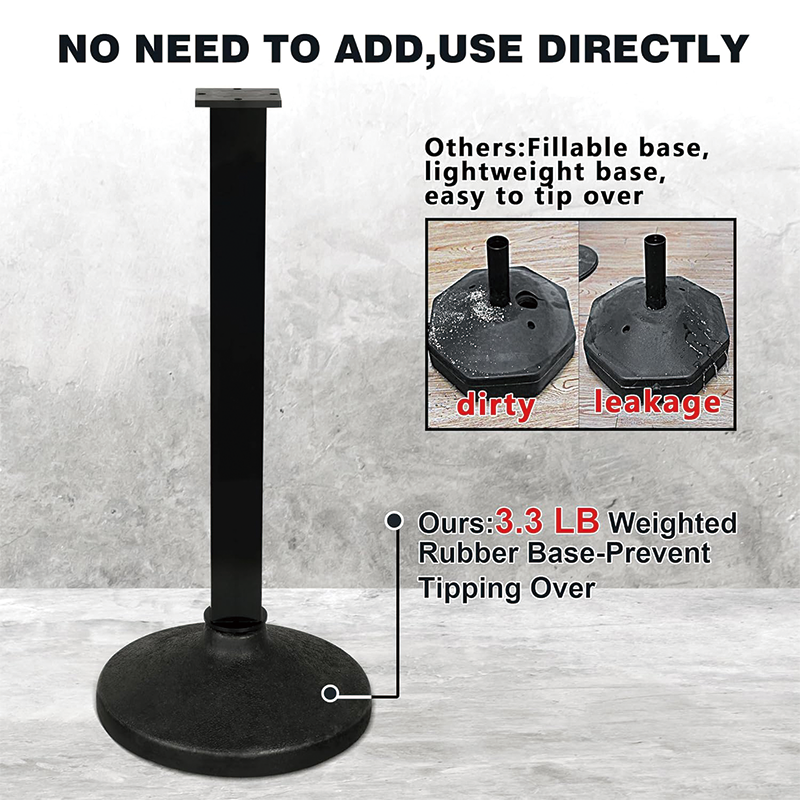 4 Pack Stanchion Post, Crowd Control Barriers, Velvet Ropes Stanchion Post for Party, Movie Theater