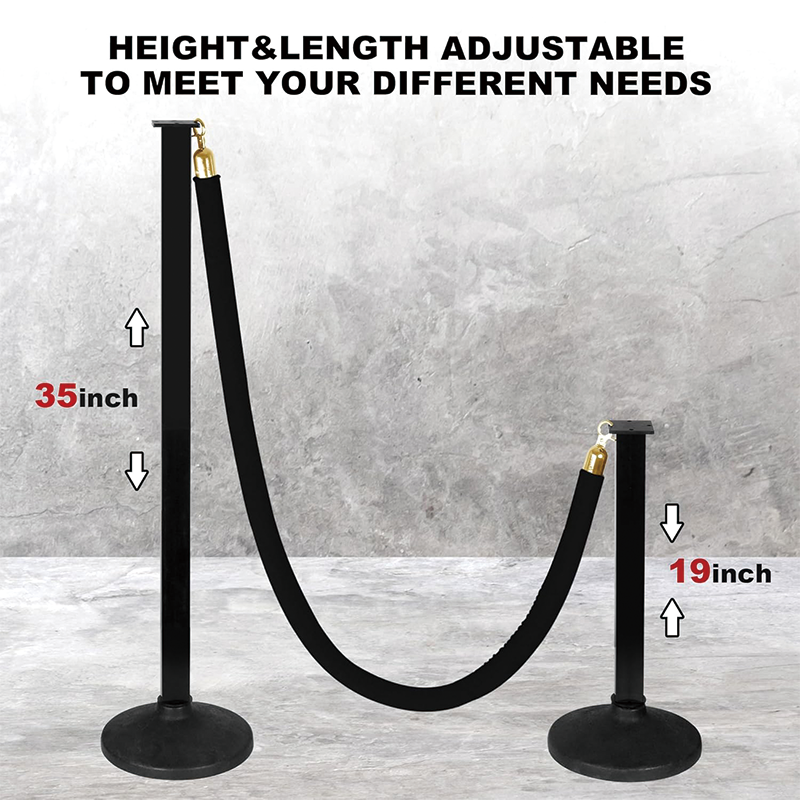 4 Pack Stanchion Post, Crowd Control Barriers, Velvet Ropes Stanchion Post for Party, Movie Theater