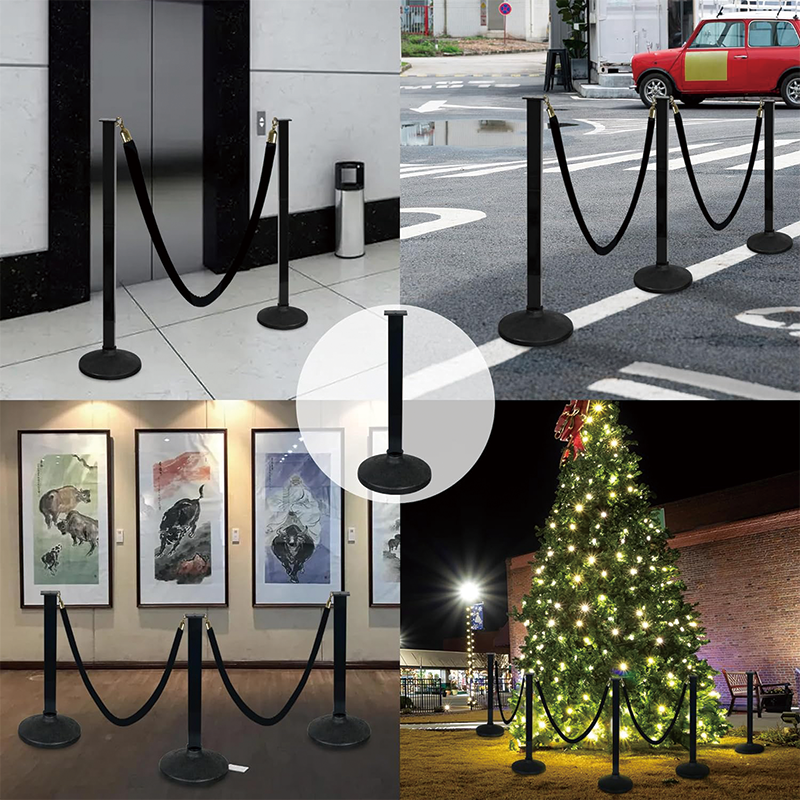 4 Pack Stanchion Post, Crowd Control Barriers, Velvet Ropes Stanchion Post for Party, Movie Theater