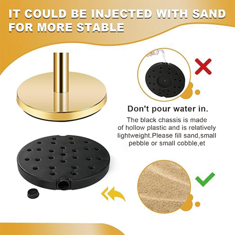 Stainlsse Steel Stanchion Post,5 FT Red Carpet Ropes, Stainless Steel Gold Stanchion with Ball Top, Red Crowd Control Barrier Used for Theaters, Party, Wedding, Exhibition, Ticket Offices 2 Pack Sets