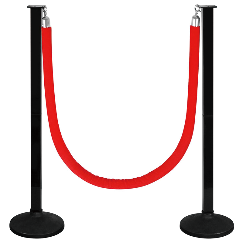 2PCS Stanchions Post, Crowd Control Stanchion with Velvet Rope, for for Movie Theater, Party Supplies