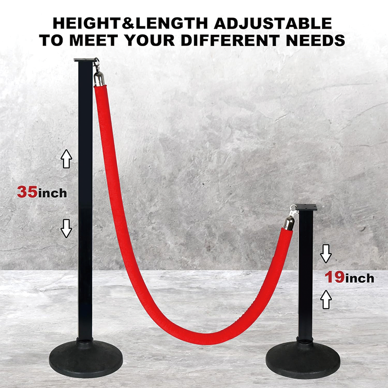 2PCS Stanchions Post, Crowd Control Stanchion with Velvet Rope, for for Movie Theater, Party Supplies