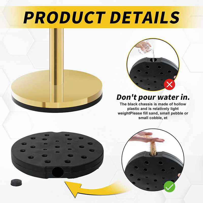 6PCS Gold Stanchion Post, 5 ft Red Velvet Rope Red Carpet Ropes Stainless Steel Gold Stanchions for Theaters, Parties, Wedding, Exhibition