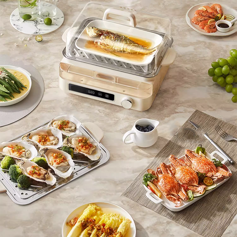 22L Electric Steamer Multifunctional Household Three-Layer Steam Box Stainless Steel Large Capacity Fully Automatic Integrated Breakfast Machine