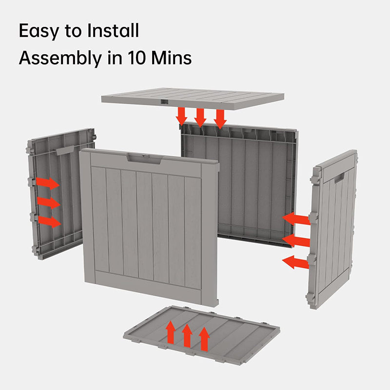 31 Gallon Deck Box Outdoor Storage Box Waterproof for Patio Furniture Cushions, Pool Supplies, Backyard Toys, Gardening Tools