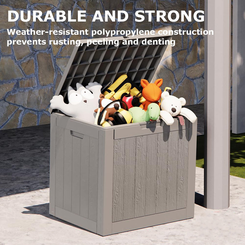 31 Gallon Deck Box Outdoor Storage Box Waterproof for Patio Furniture Cushions, Pool Supplies, Backyard Toys, Gardening Tools